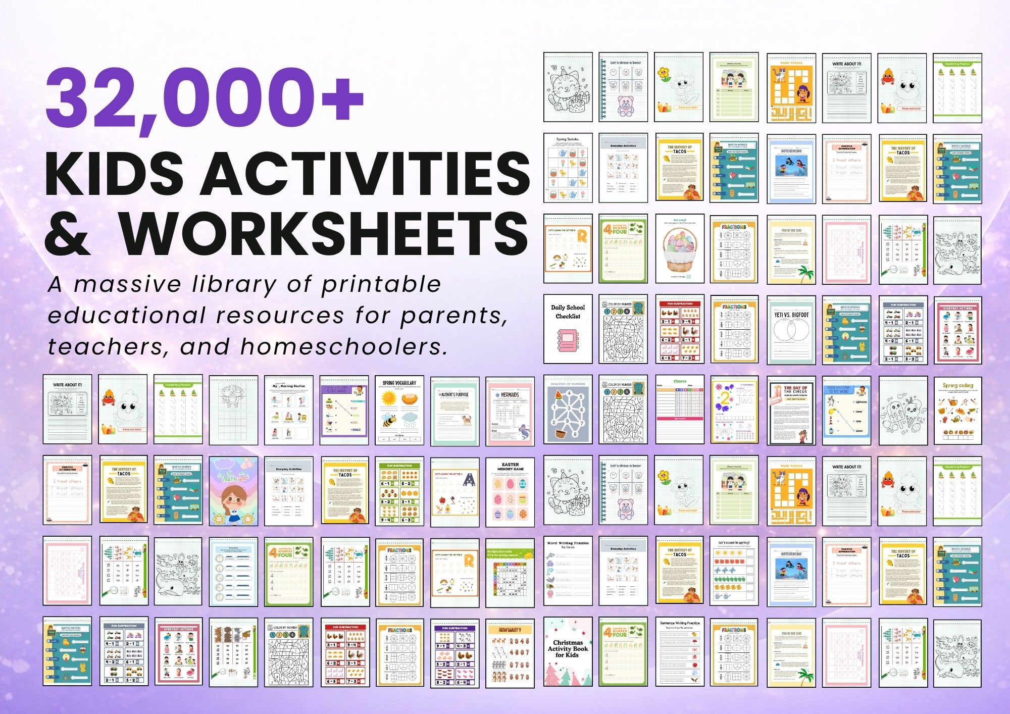 32,000+ Kids Activities Bundle — Printable Learning Pack